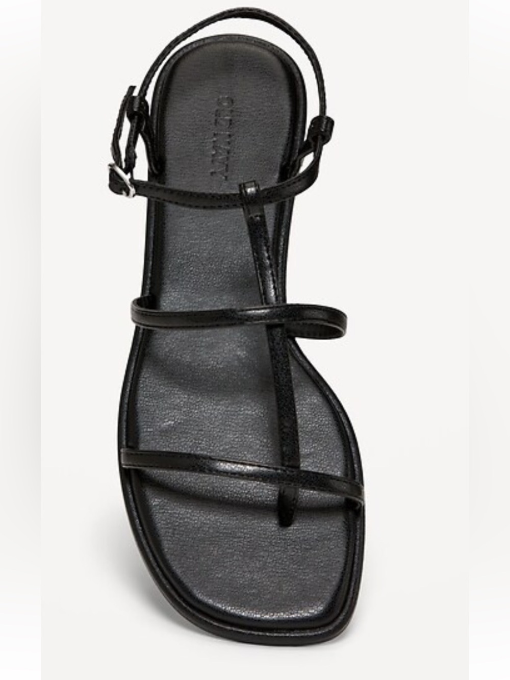Old Navy Strappy Faux-Leather Sandals Black Adjustable Ankle Women’s Size 7
